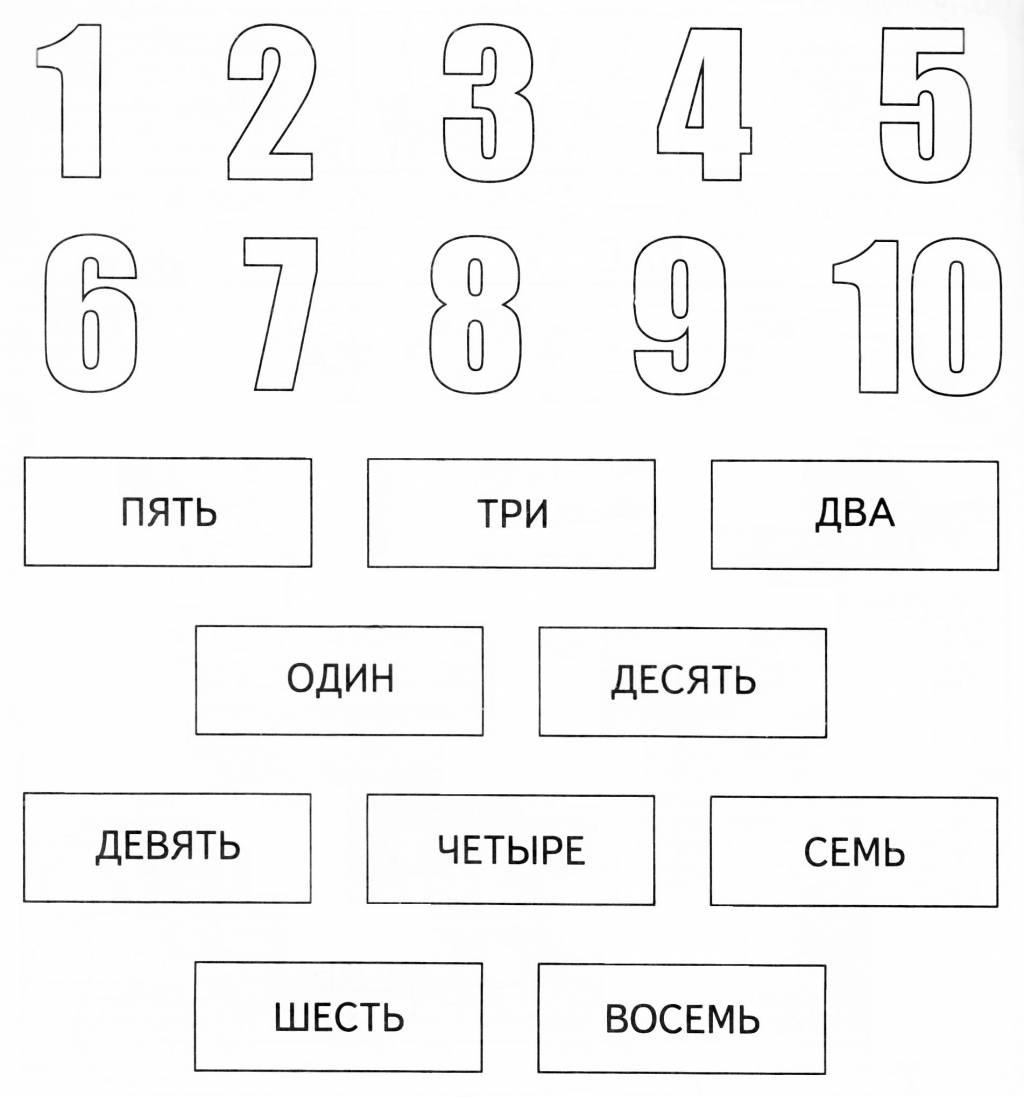 Соедини цифры с их названиями